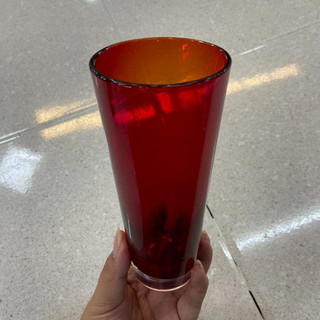 แก้วน้ำ แก้วใส แก้วสวยๆ แก้วน้ำผลไม้ แก้วทรงสูงสีแดง กาแฟราคาถูก เข้าไมโครเวฟได้