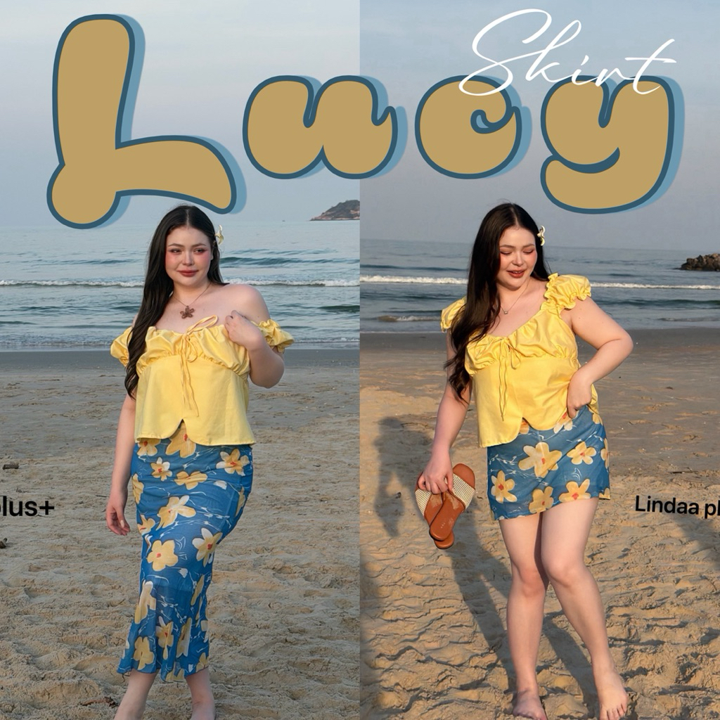 🧸𝐂𝐡𝐮𝐛𝐛𝐲𝐋𝐚𝐧𝐝.(เอว32-46)👒Lucy Skirt👒รุ่นลูซี่ กระโปรงไซส์ใหญ่ สาวอวบต้องมี งานมีซับใน ใส่สวย #Sk049