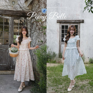 on.december25 เดรส Peony belle 2 สีฟ้าและชมพูอ่อน