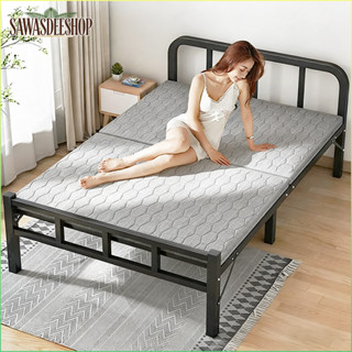 เตียงพับ พักกลางวัน เตียงคู่ หนักได้500KG เตียงโครงเหล็ก เตี…
