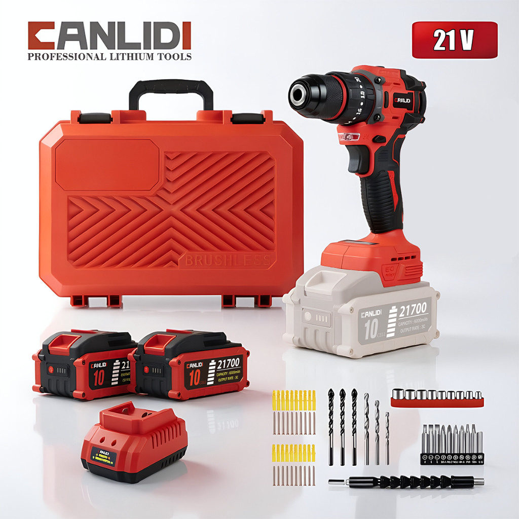 🔥จัดส่งที่รวดเร็ว🔥CANLIDI รุ่น CID-80 MT-21V 10mm สว่านไร้สาย BL มอเตอร์ไร้แปรงถ่าน สว่านกระแทกไร้สาย 3 ระบบ​ 2 เกีย​​