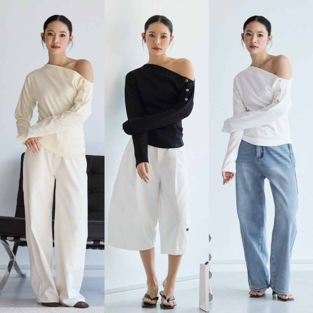 Roomry.n - Aura Shoulder เสื้อปาดไหล่แขนยาว