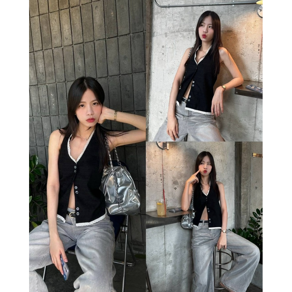 Wiwi top - เสื้อคล้องคอ ดีเทลลูกไม้📞✨