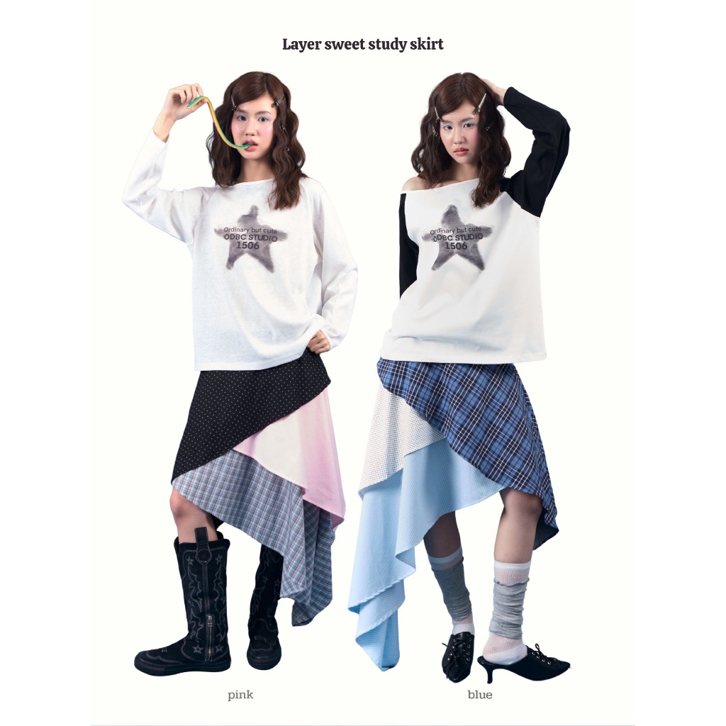 [พร้อมส่ง] 3.3 Layer sweet  study skirt กระโปรงไล่เลเยอร์