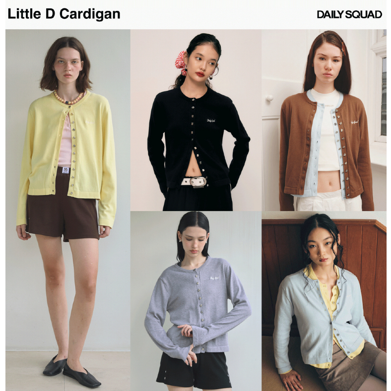 DAILYSQUAD - เสื้อ Little D CARDIGAN คาดิแกนกระดุม D เล็ก เส้นด้าย cotton organic ย้อมสีเส้นด้ายเฉพาะ