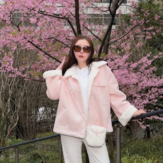 CO0984 TWO-TONE SUEDE FUR JACKET + BAG