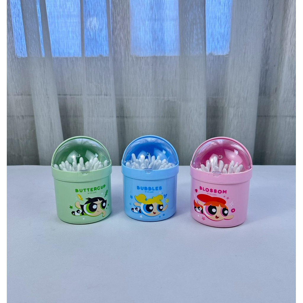 Moshi Moshi กล่องคัตเติ้ลบัท กล่องใส่ก้านสำลี ลาย The Powerpuff Girls ลิขสิทธิ์ของแท้