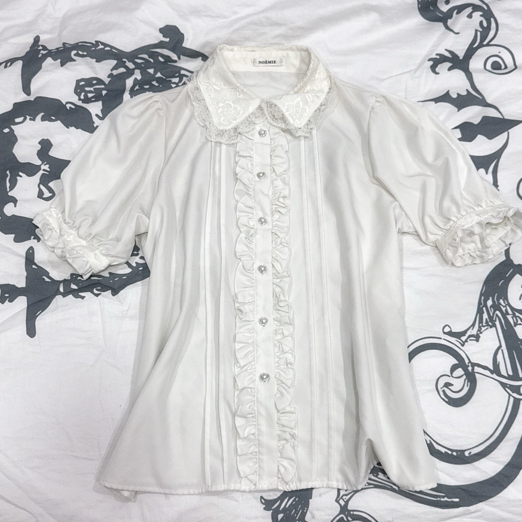 💕 ส่งต่อ noemie QC size m เสื้อขาว จิไรเคย์ white blouse jirai kei suna kei