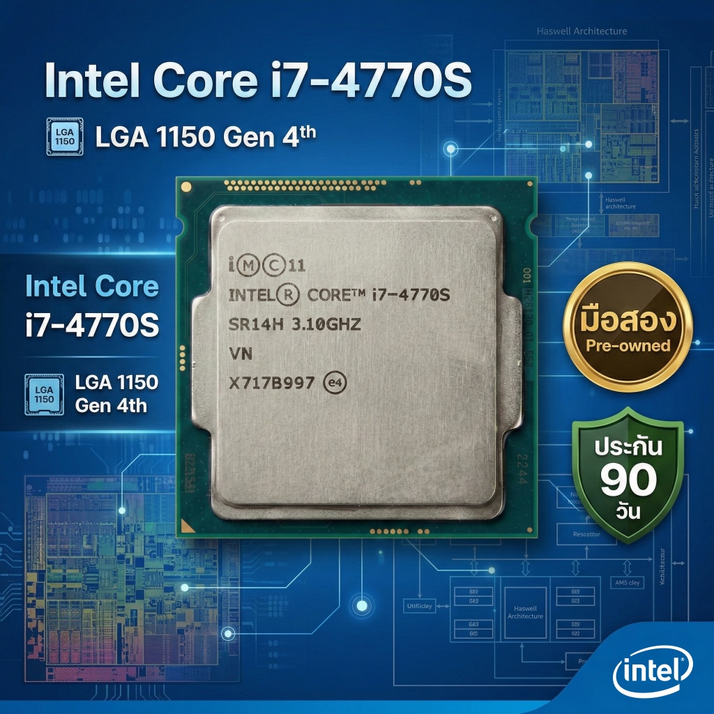 [มือสอง] CPU Intel Core i7-4770S LGA1150 Gen 4 ประหยัดไฟ มีกราฟิกในตัว ประกัน 90 วัน