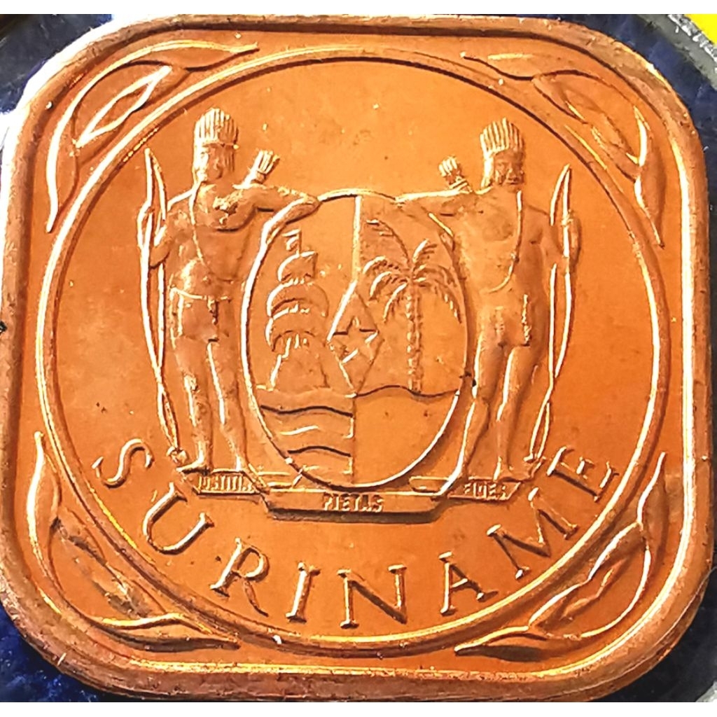 เหรียญ​สุริ​เนม​ Suriname, 5 Cent​s, ไม่​ผ่าน​ใช้​ UNC, #​2374