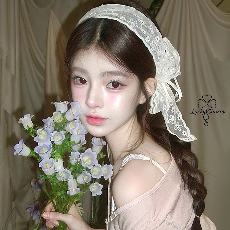 hairband ที่คาดผม lace สไตล์เรโทรฝรั่งเศส bow สไตล์เกาหลี ins เครื่องประดับแฟชั่น COD