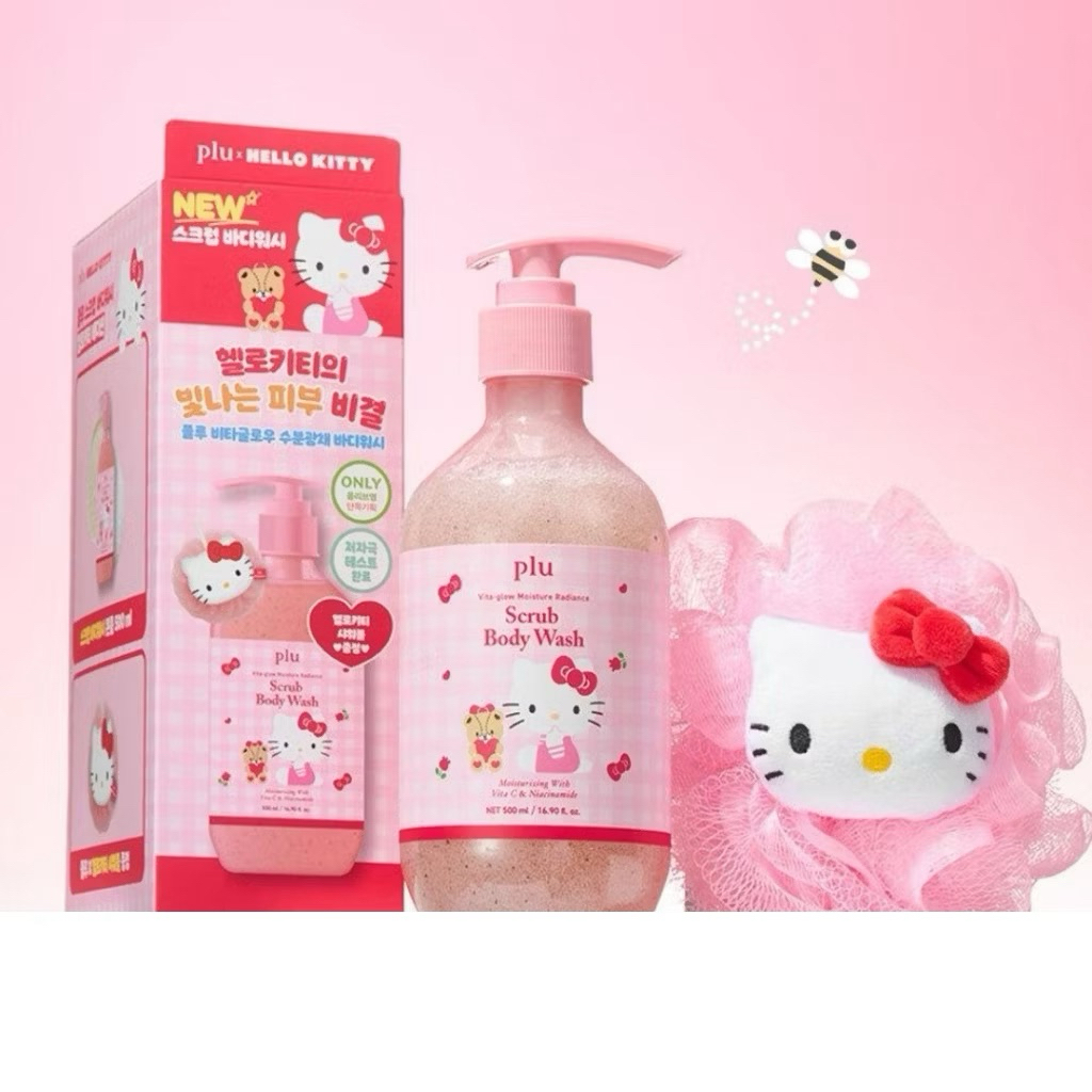 สครับอาบน้ำplu x hellokitty (พร้อมส่ง)รุ่นใหม่