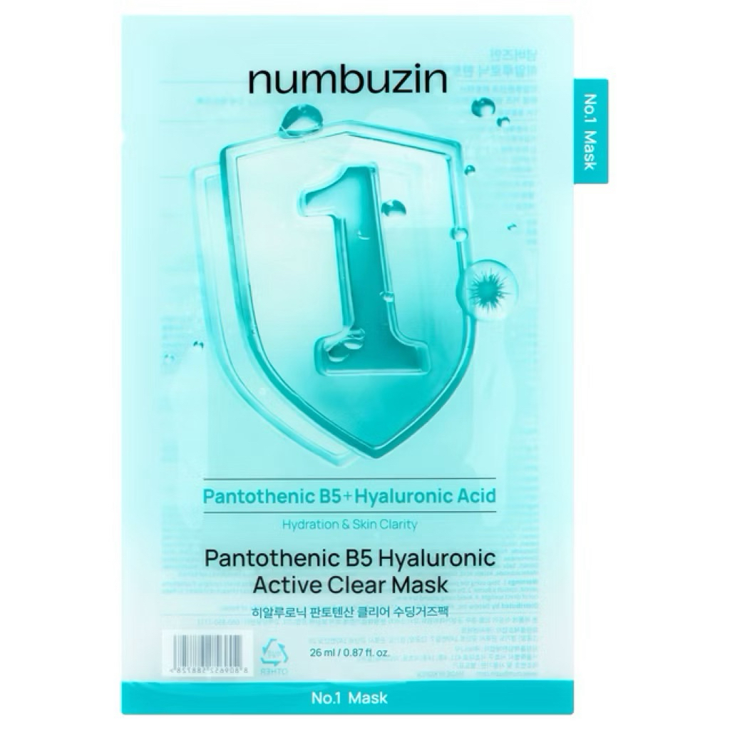 numbuzin No.1 Pantothenic B5 Hyaluronic Active Clear Mask x1 แผ่น