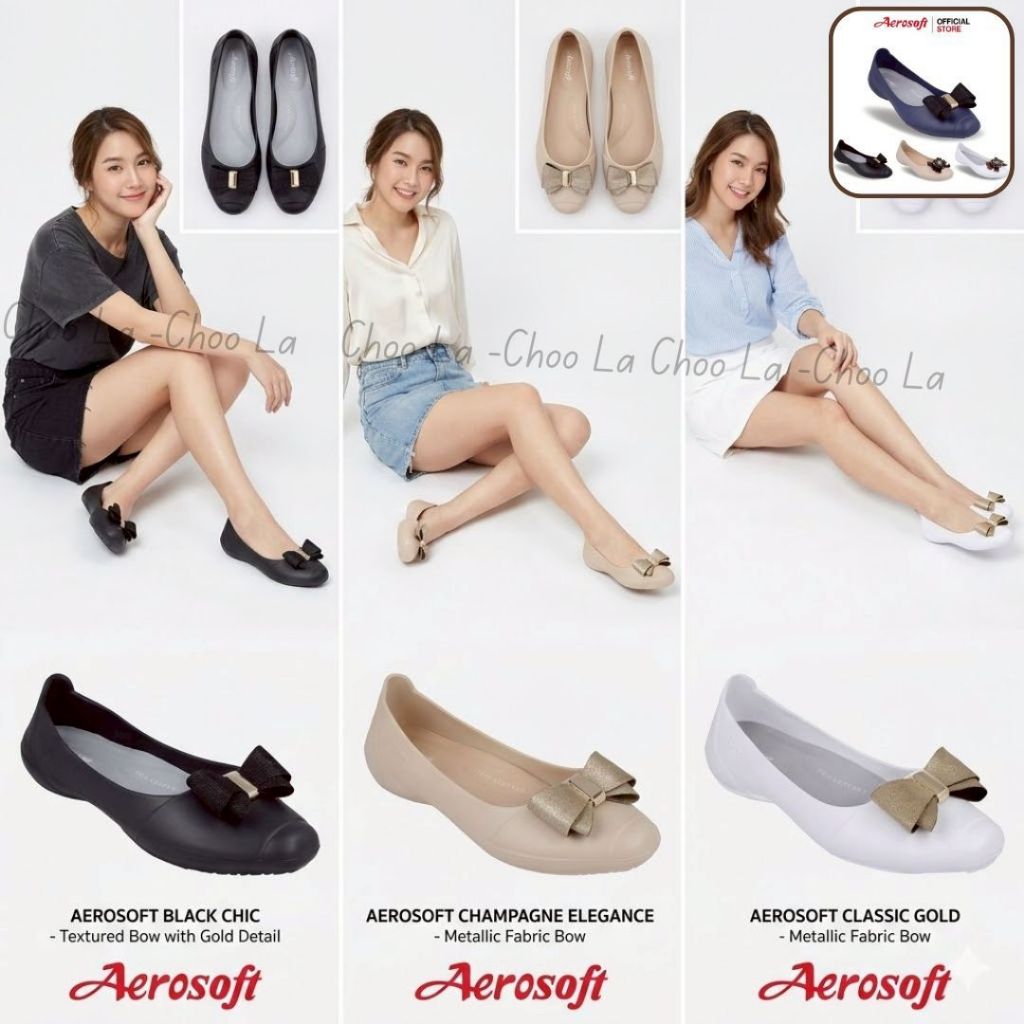 Aerosoftรองเท้าคัชชูทำงานผู้หญิงแบบสวม เพื่อสุุขภาพ เบานุ่มใส่สบาย ใส่ทำงาน รุ่น W2880A(แอโร่ซอฟ) มีแผ่นรองในยืดหยุ่น