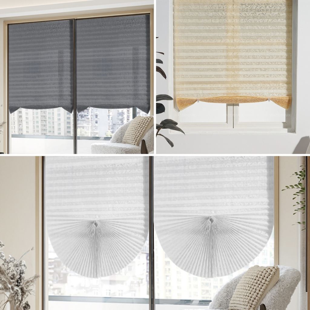 ORANGE ผ้าม่าน ม่านบังแดดกันแสง 50% ม่านม้วน มู่ลี่หน้าต่าง Window Blinds【มีลวดลาย】พร้อมใช้ ไม่ต้องเจาะ