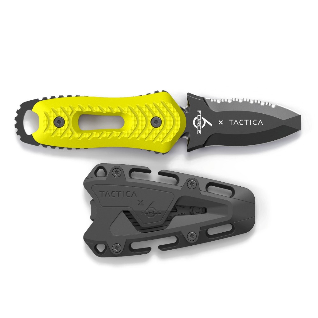 FORCE6 Twist-Lock Knife, Compact, Blunt Yellow