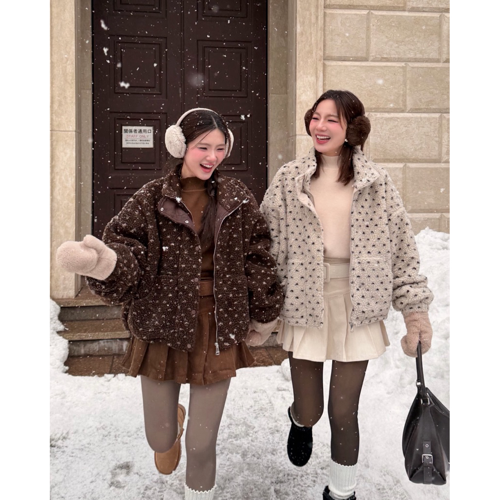 J064 - Fuzzy dot Wool Jacket