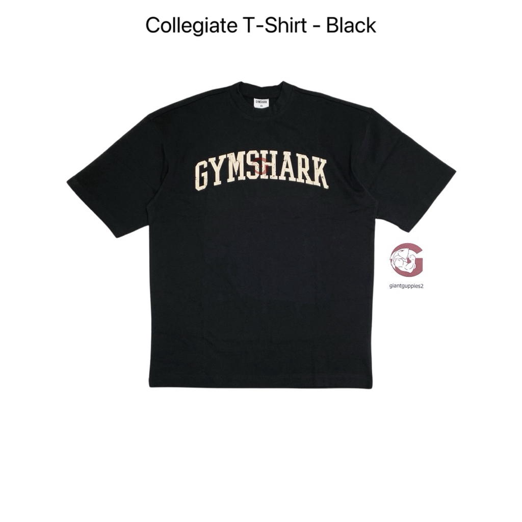 Gymshark ของแท้ 100% พร้อมส่ง Collegiate T-Shirt - Black