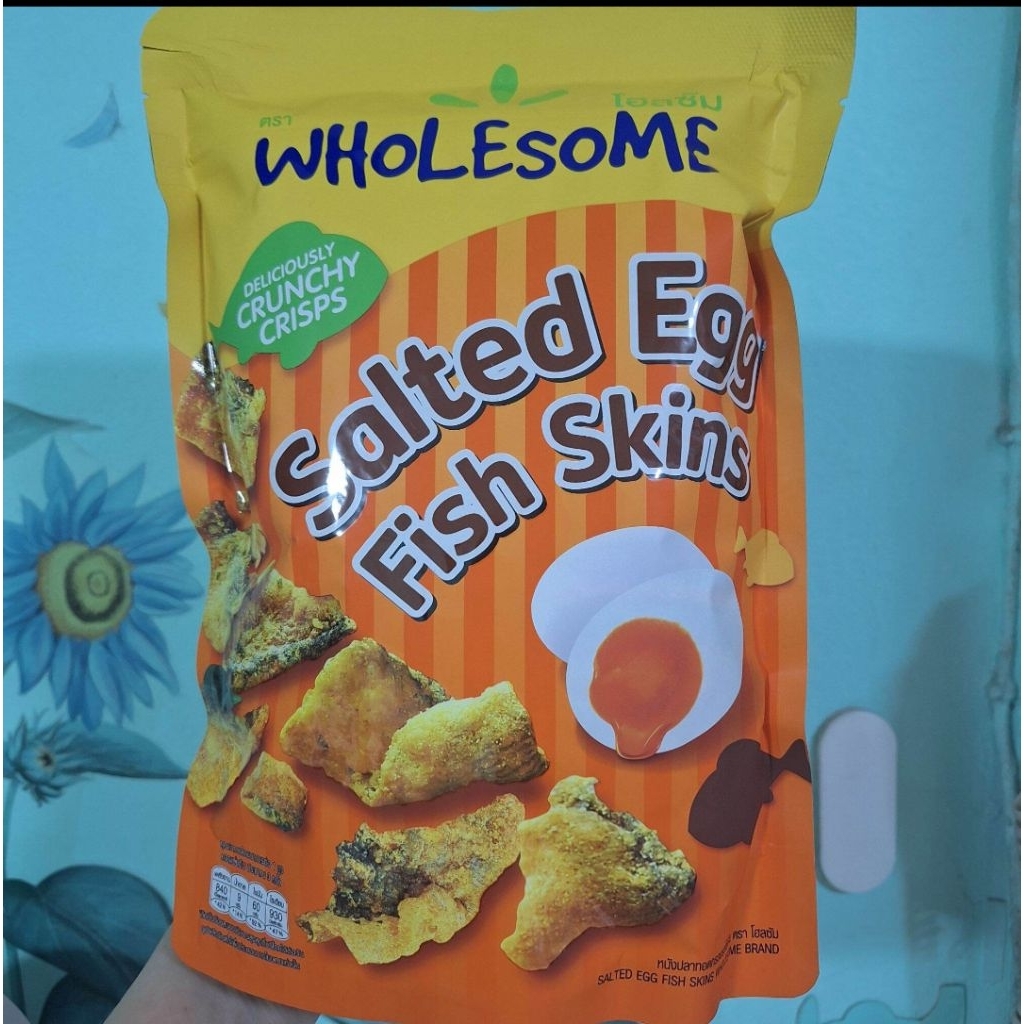 หนังปลาทอดกรอบรสไข่เค็มCrispyFishSkins145g..อาหารพร้อมทานขนมขบเคี้ยว,อาห่รว่าง