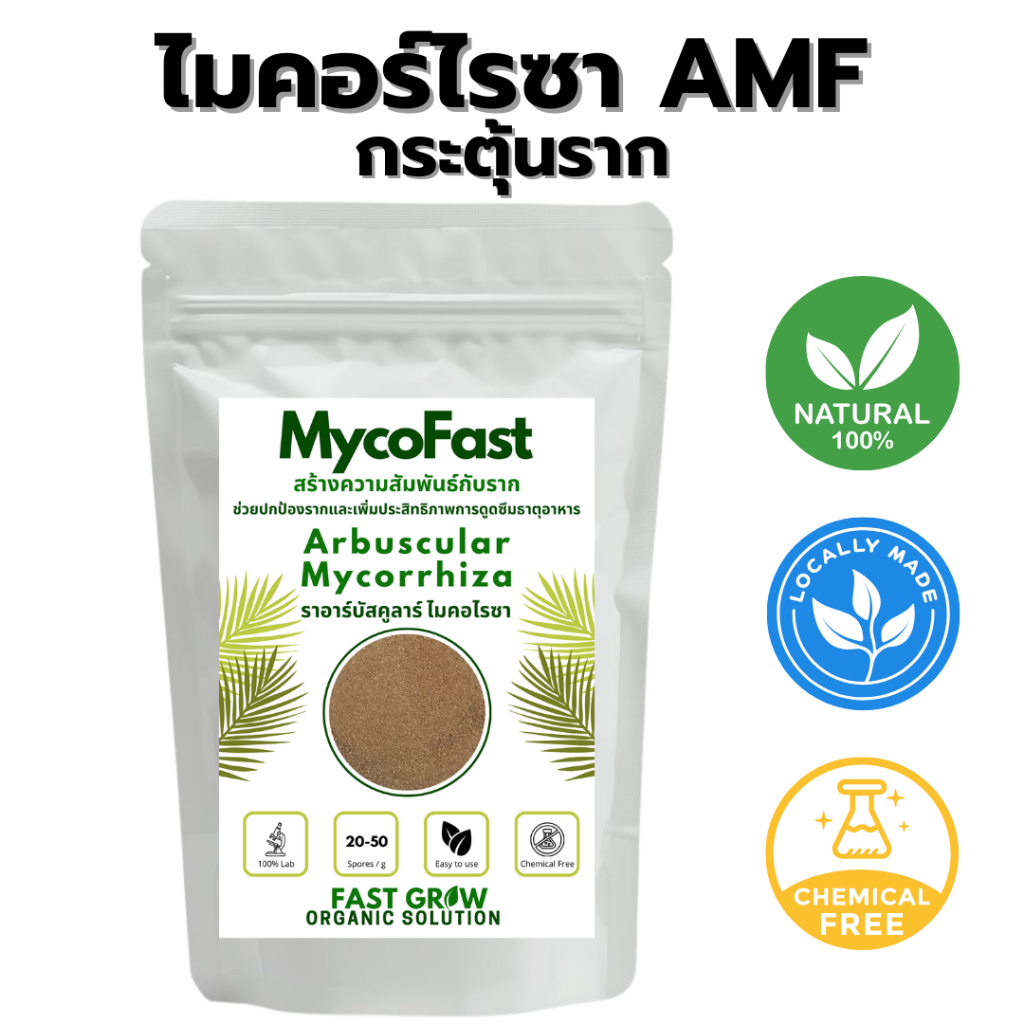 Fast Grow Mycorrhiza เชื้อราที่เป็นประโยชน์ เร่งราก เพิ่มการดูดซึมธาตุอาหาร 100 กรัม 500 กรัม 1 ก.ก.