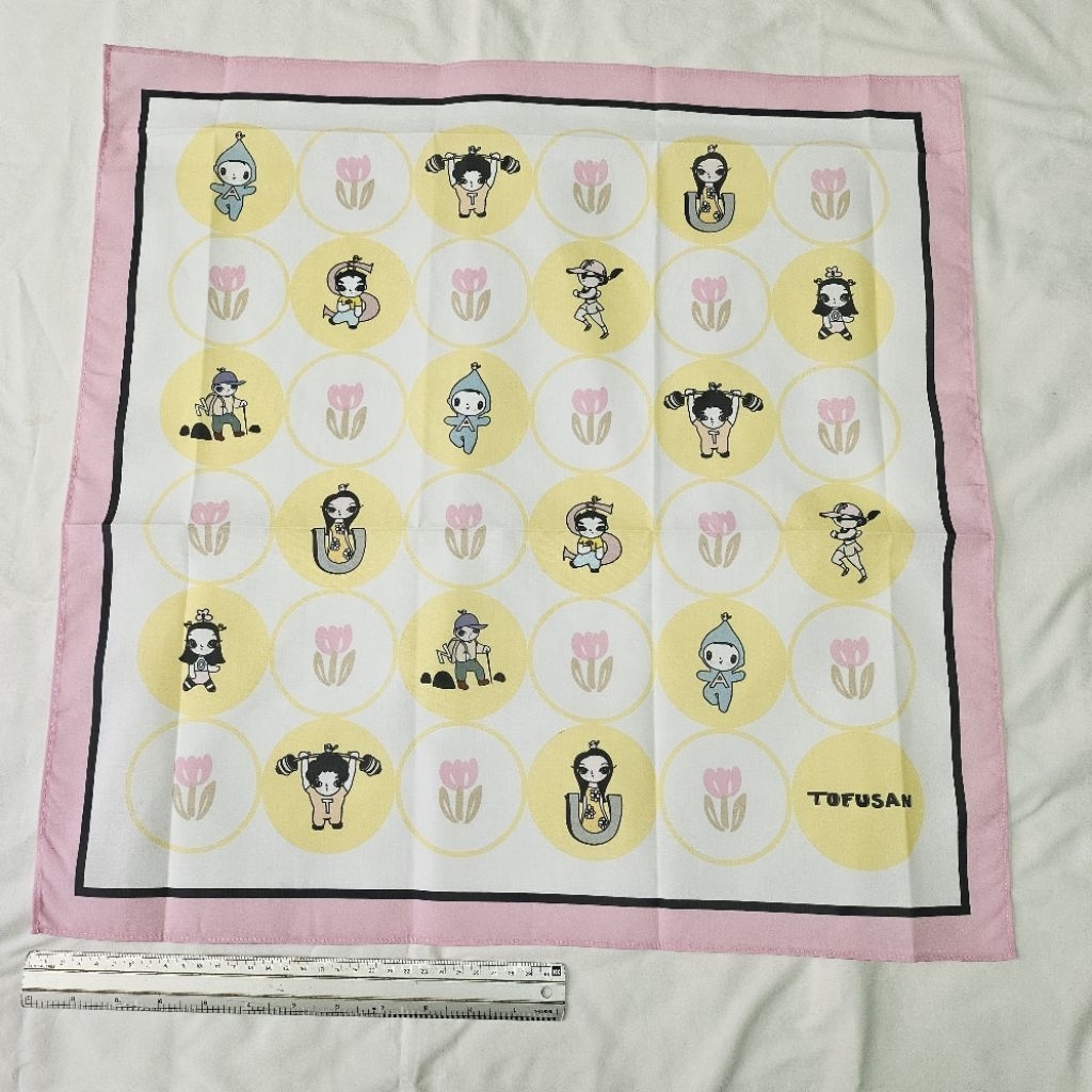 Tofusan tote bag กระเป๋าผ้า coloring canvas acrylic paint marker ชุดระบายสี ผ้าโพกผม ผ้าพันคอ scarf