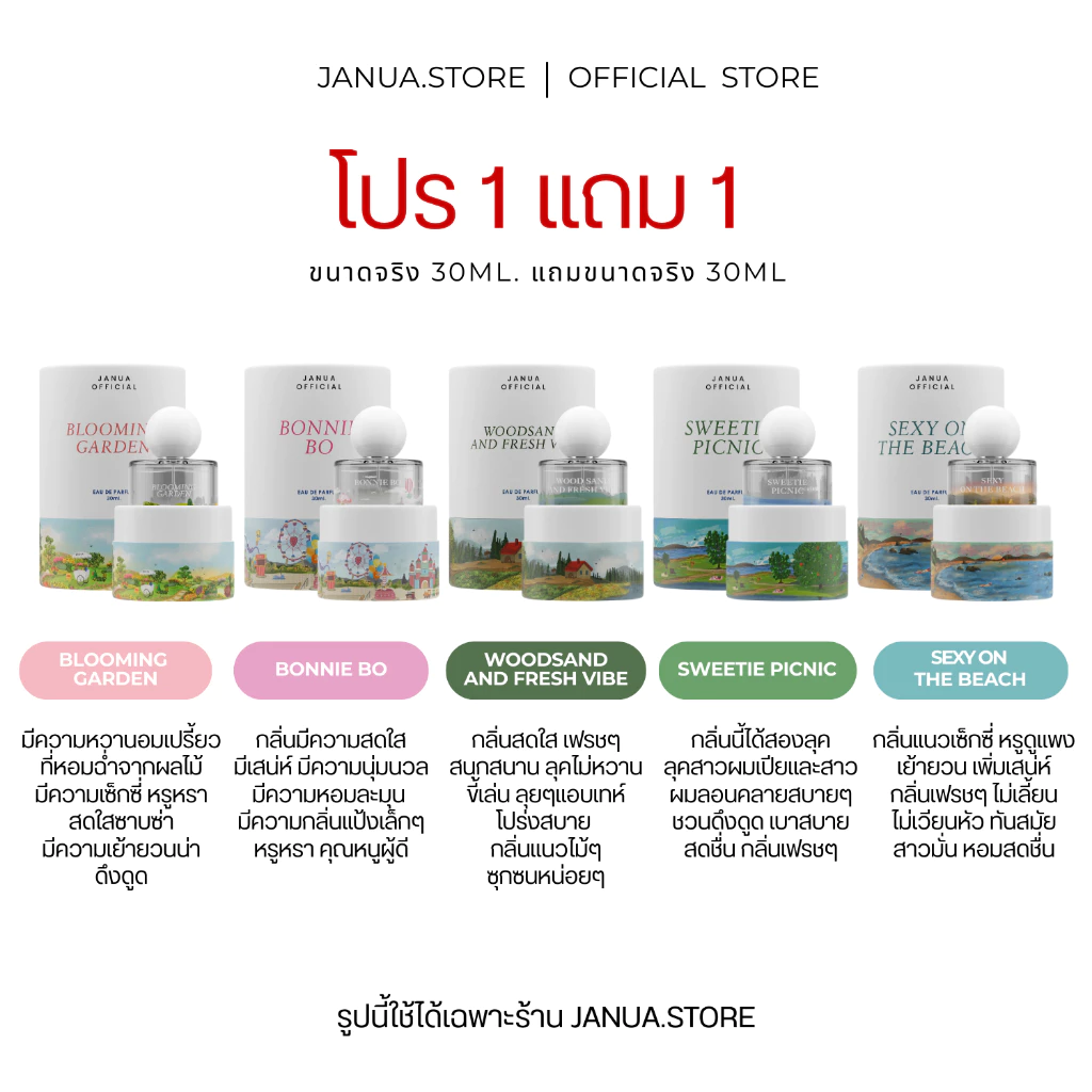 (`Pro 1แถม 1=2 ขวด) น้ำหอมแจนยัวร์คอลเลคชั่นคลาสิก ขนาด 30ml. - Janua