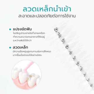 Simple health แปรงขัดซอกฟัน ตัว L ขนาด 0.6-1.1 มม. 10ชิ้น/กล่อง แปรงซอกฟัน Interdental brush
