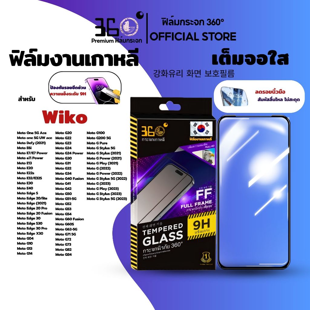 [🇰🇷360° เกาหลี]  ฟิล์มคริสตัล ฟิล์มใส ฟิล์มกระจก Wiko y82 t20 poweru20 y62 t50 t10 poweru10 KTA