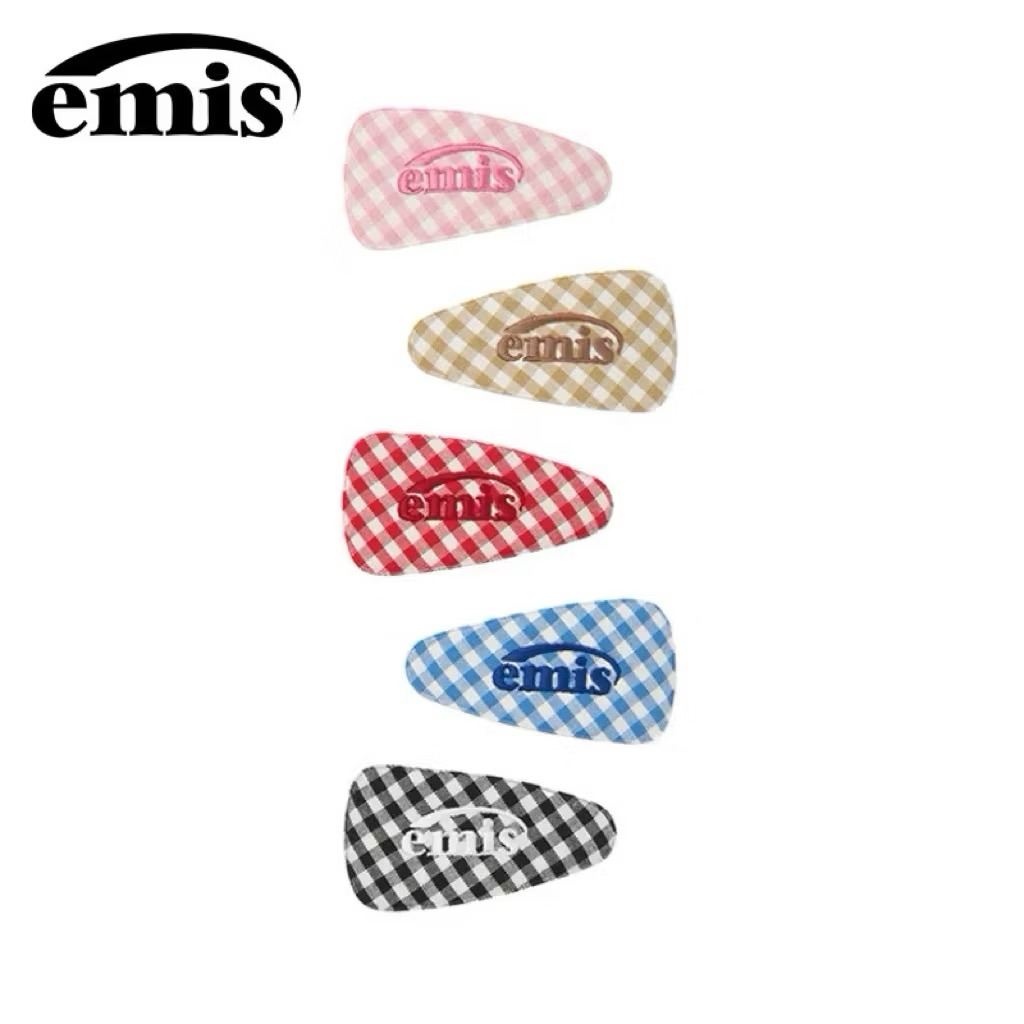 ((พร้อมส่งในไทย))✨Emis กิ๊บติดผมลายสก๊อต ((พร้อมถุงซิป)) 💯สไตล์เกาหลี พร้อมปักด้าย สำหรับตกแต่งทรงผม ✨