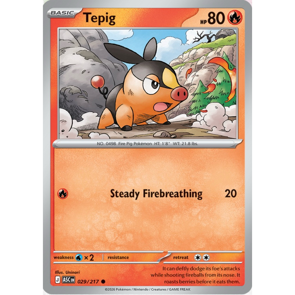 Pokemon card EN Tepig-Energy Reverse holo
