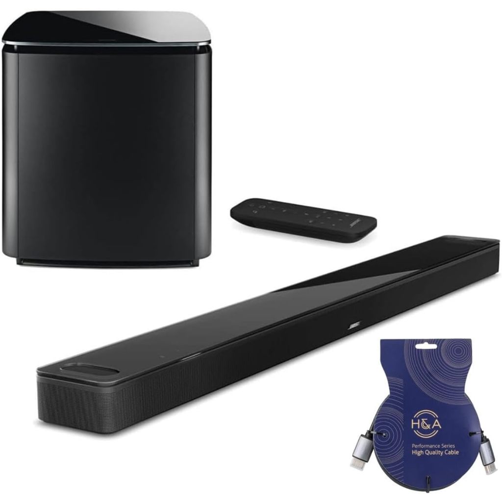 Bose Smart Dolby Atmos Soundbar, Black Bundle with Wireless Surround Speakers