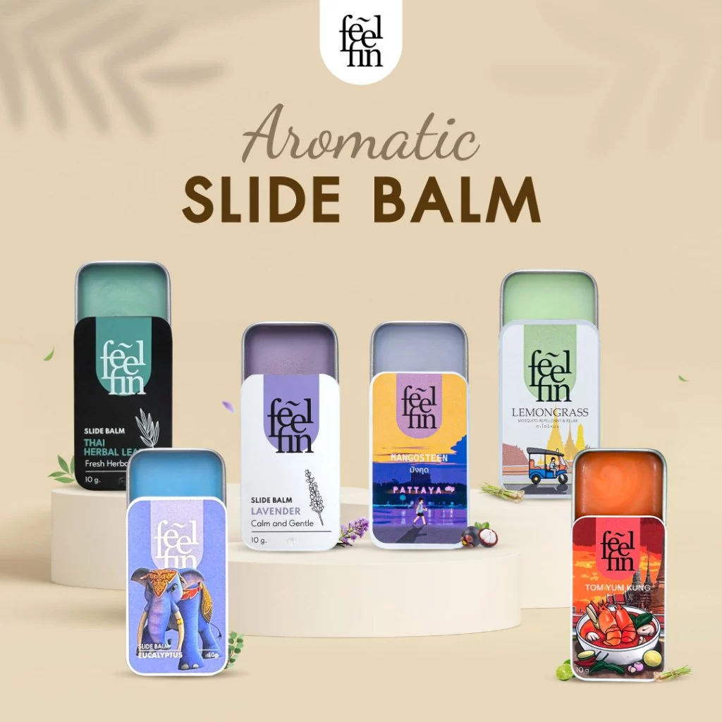 FeelFin - อโรม่าบาล์ม รวม collection - Aromatic Slide Balm Original/Thai province/ Land Of Smile