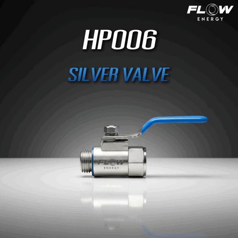 ข้อต่อบอลวาล์วสีเงิน เกลียวนอก - เกลียวใน HP006 ขนาด M14*1.5 mm FLOW  Silver Valve :โอเคอะไหล่แอร์