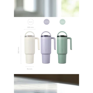 LocknLock แก้วน้ำเก็บอุณหภูมิเคลือบเซรามิก Metro Cafe' Dual Handle Ceramic Tumbler ความจุ 1.2L. รุ่น LHC4422