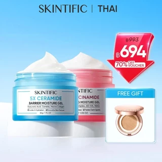 SKINTIFIC 2pcs 5X Ceramide แบร์ริเออร์ มอยส์เจอร์ เจล ไบร์ทเทนนิ่ง มอยส์เจอร์ เจล ซิมไวท์ 377 ดาร์ก สปอต มอยซ์เจอร์ เจล
