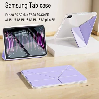 3+Yพับ เคส Samsung Galaxy Tab A9 S9 A9plus/S9 FE/S9 PLUS/S9 plus FE อะคริลิก Protective Case Samsung Tab เคสหลังใส