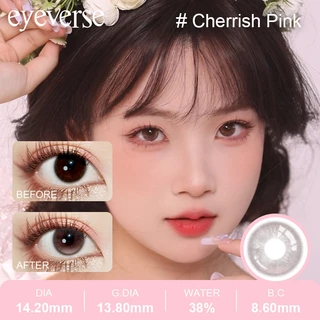Eyeverse คอนแทคเลนส์ Cherrish Pink รายเดือน เก็บเงินปลายทาง 14.2 มม ใช้ได้ 6 เดือน สวยธรรมชาติ สบายตา ตาโตสดใส