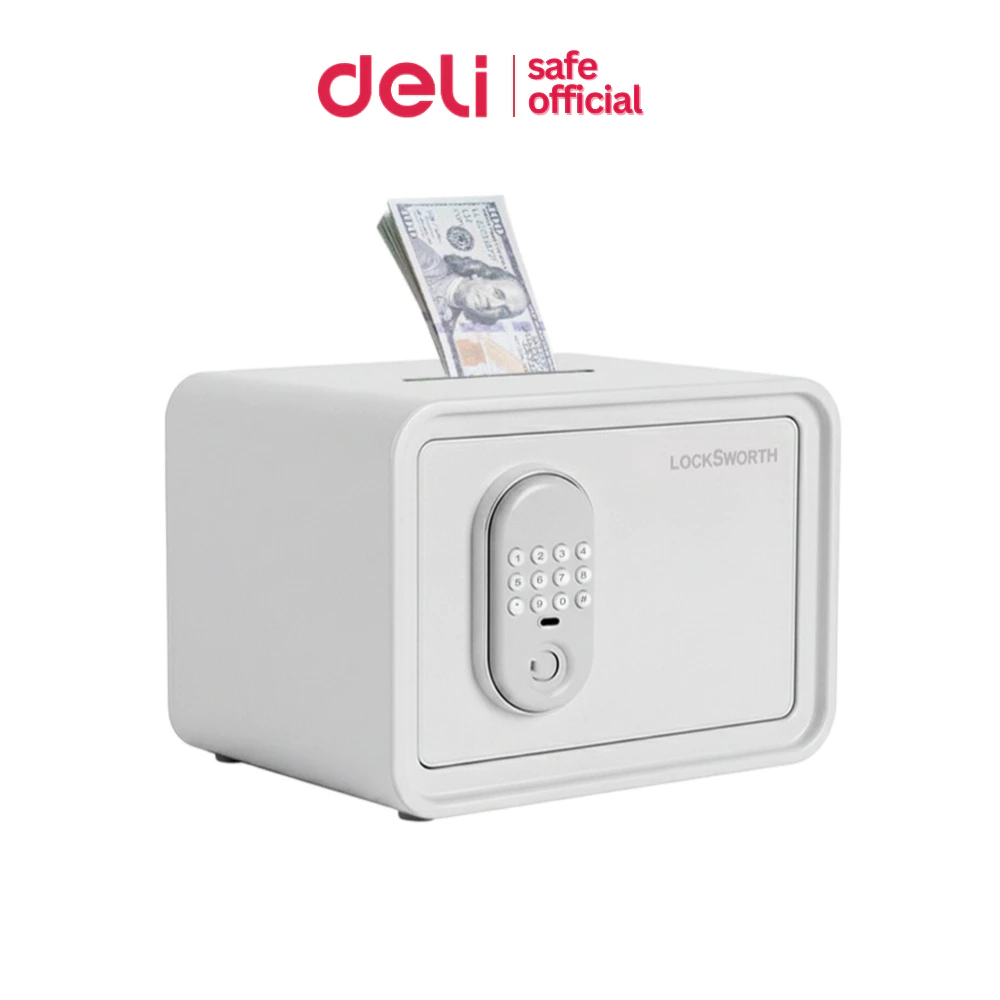 Deli ตู้เก็บของ ตู้นิรภัย ล็อคและรหัส มีช่องหยอดธนบัตร ดีไซน์ทันสมัย ใช้ง่าย Safe box