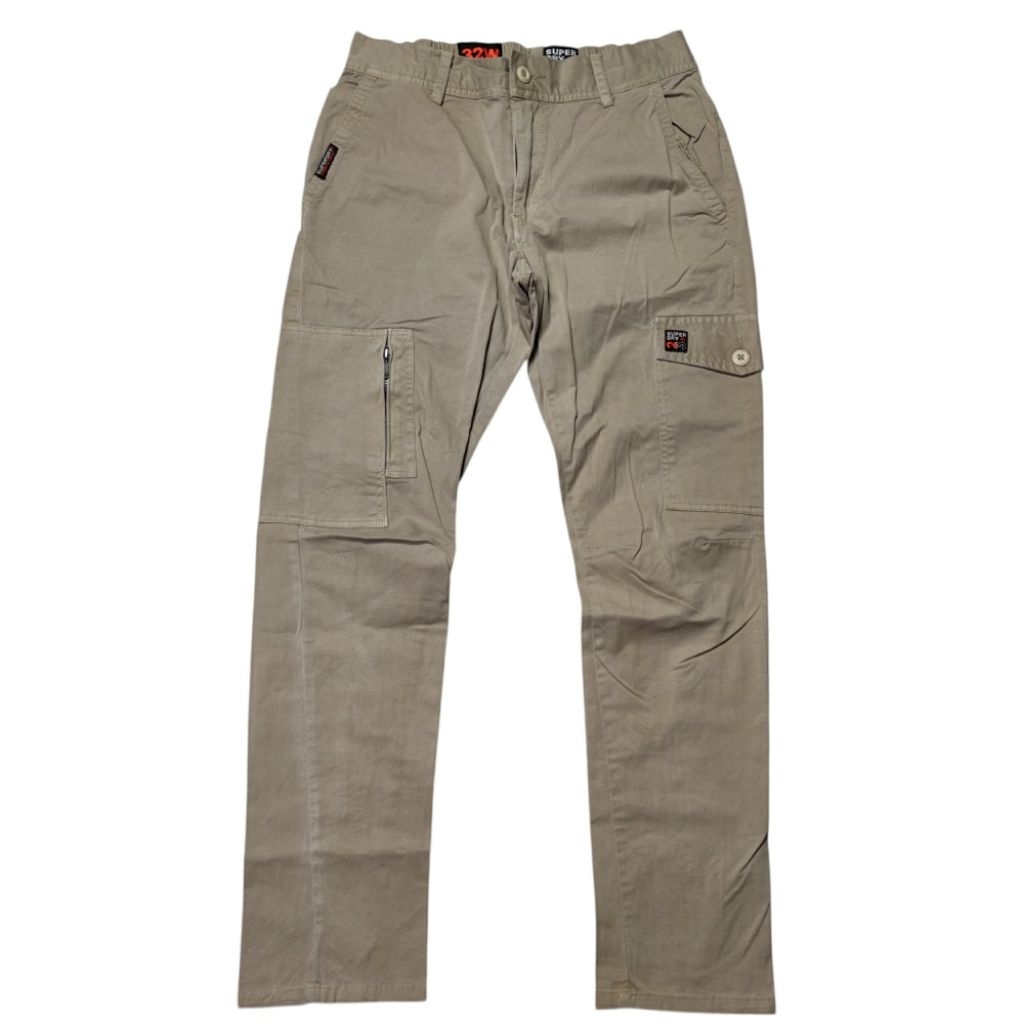 SUPER DRY cargo (ผ้ายืด) กางเกงแบรนด์แท้งานหัวใส่เที่ยวใส่ทำงานได้งานสะอาด Size วัดจริง32 ยาว39 ปลาย