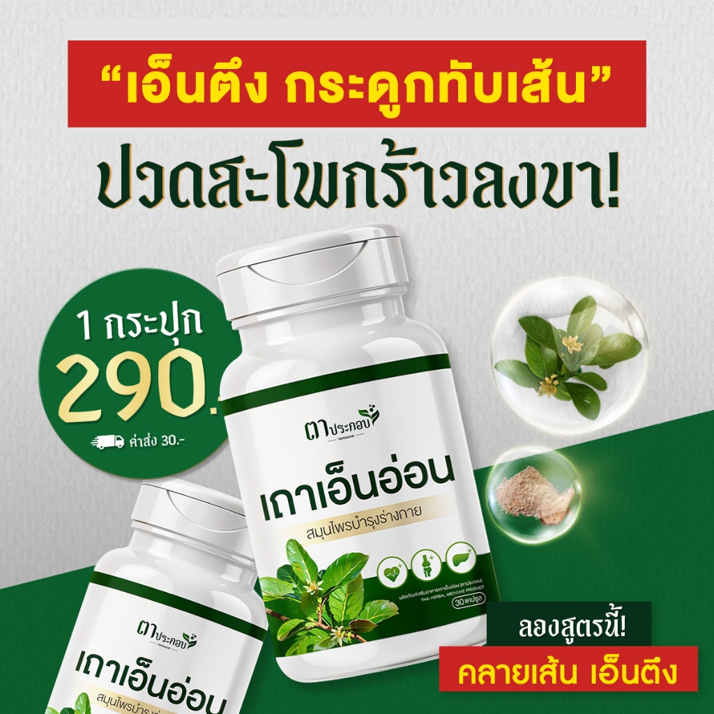 ของแท้ เถาเอ็นอ่อน ! กระดูกทับเส้น ลดปวดเข่า เส้นตึง ปวดคอบ่าไหล่ มือเท้าเชา บำรุงกำลัง ตาประกอบ เถาเอ็นอ่อน