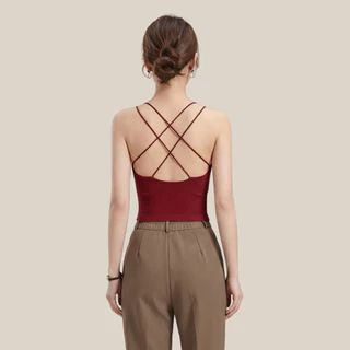 WsimpleBra | Sophia Crop Top สายเดี่ยว ทรงครอป มีบราในตัว เลิกใส่ชุดชั้นในและซิลิโคลปิดจุก