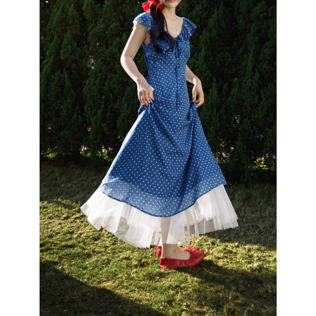 [Preorder] KUOSE : Polka Dot Back Tie Dress