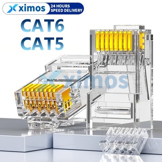 หัวแลน RJ45 AMP CAT5 CAT6 คุณภาพสูง 1/100ชิ้น ทนทาน ใช้งานบ้าน-ออฟฟิศ-กล้องวงจรปิด อุปกรณ์สายแลนครบชุด