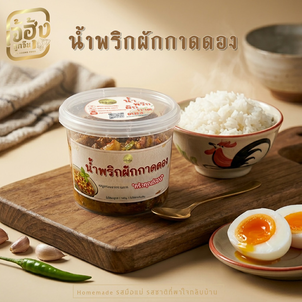 น้ำพริกผักกาดดอง สูตรครัวคุณต๋อย 150g. ไม่ใส่ผงชูรส ไม่ใส่สารกันเสีย