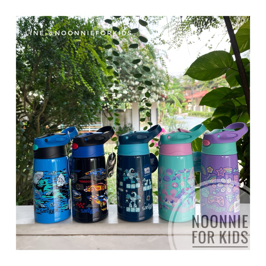 ขวดน้ำเก็บความเย็น Smiggle Movin' Junior Stainless Steel Flip Drink Bottle *จ่ายปลายทางได้ค่ะ