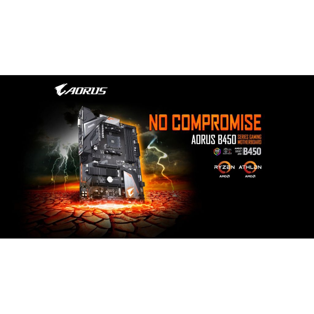 Mainboard: Gigabyte Aorus B450 Elite (ดีไซน์เท่ มีไฟ RGB)