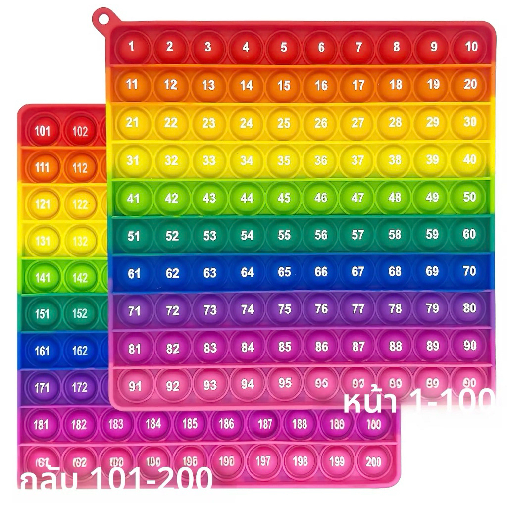 พร้อมส่ง การพิมพ์สองด้าน(หน้า)ตัวเลข 1-100 (หลัง) ตัวเลข101-200  ขนาด15.5cm เหมาะกับเด็ก ฝึกสมาธิ สมอง สื่อการเรียน