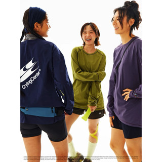 CryingCenter เสื้อยืดคอกลมแขนยาวสำหรับออกกำลังกาย Marathon R…