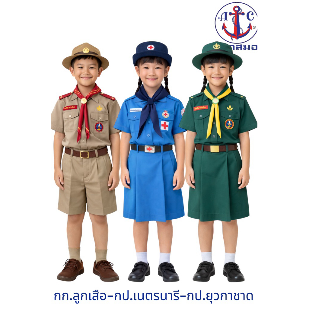 🔥🔥 กระโปรง เนตรนารี ตราสมอ ของเเท้ 100% เอวตั้งแต่ 22-42 นิ้ว (กระโปรงเนตรนารี)