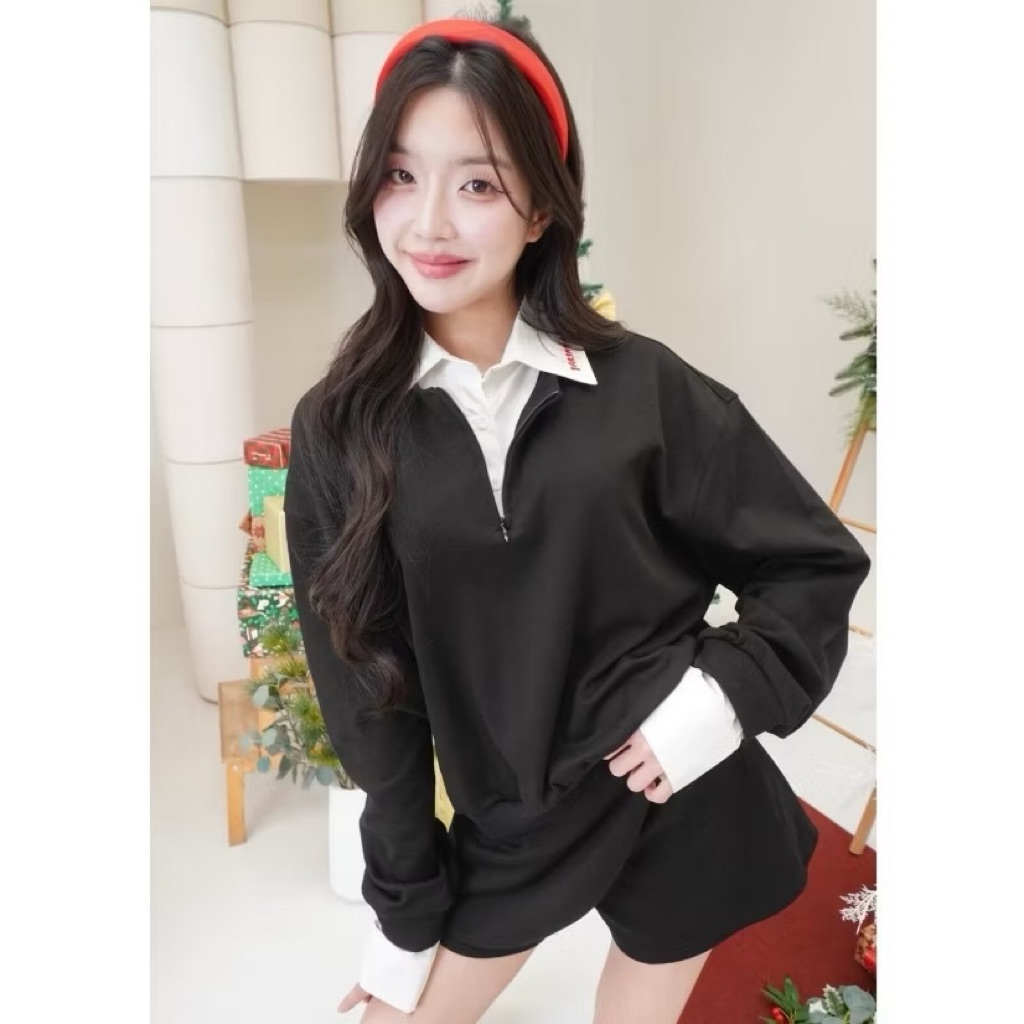 👑ส่งต่อ👑 JARINYA Set2 ชิ้น เสื้อเชิ้ตแขนยาว+กระโปรง ปัก jarinya ตรงปก